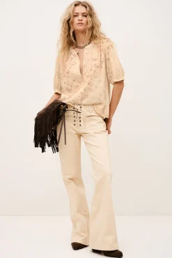 Ba&Sh NOVELLA chemise manches ballons ECRU New