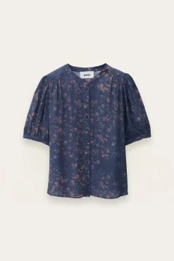 Ba&Sh NOVELLA chemise manches ballons BLEU Hot