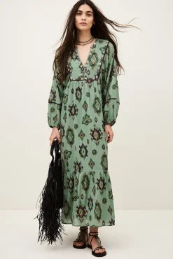Ba&Sh OELIA robe midi VERT Discount