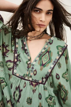 Ba&Sh OELIA robe midi VERT Discount
