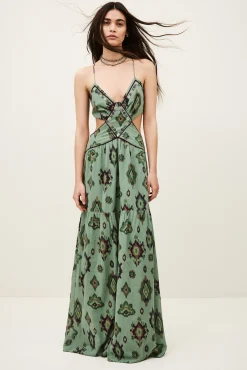 Ba&Sh OMELIA robe longue VERT