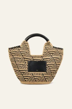 Ba&Sh OPHELIA grand panier en raphia NOIR Outlet