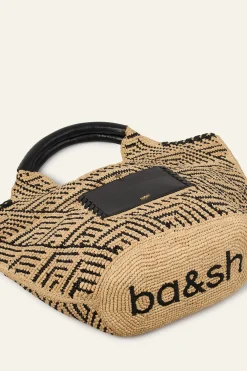 Ba&Sh OPHELIA grand panier en raphia NOIR Outlet
