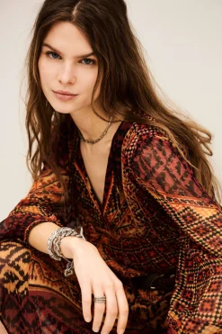 Ba&Sh ORIA robe midi loose ROUGE New