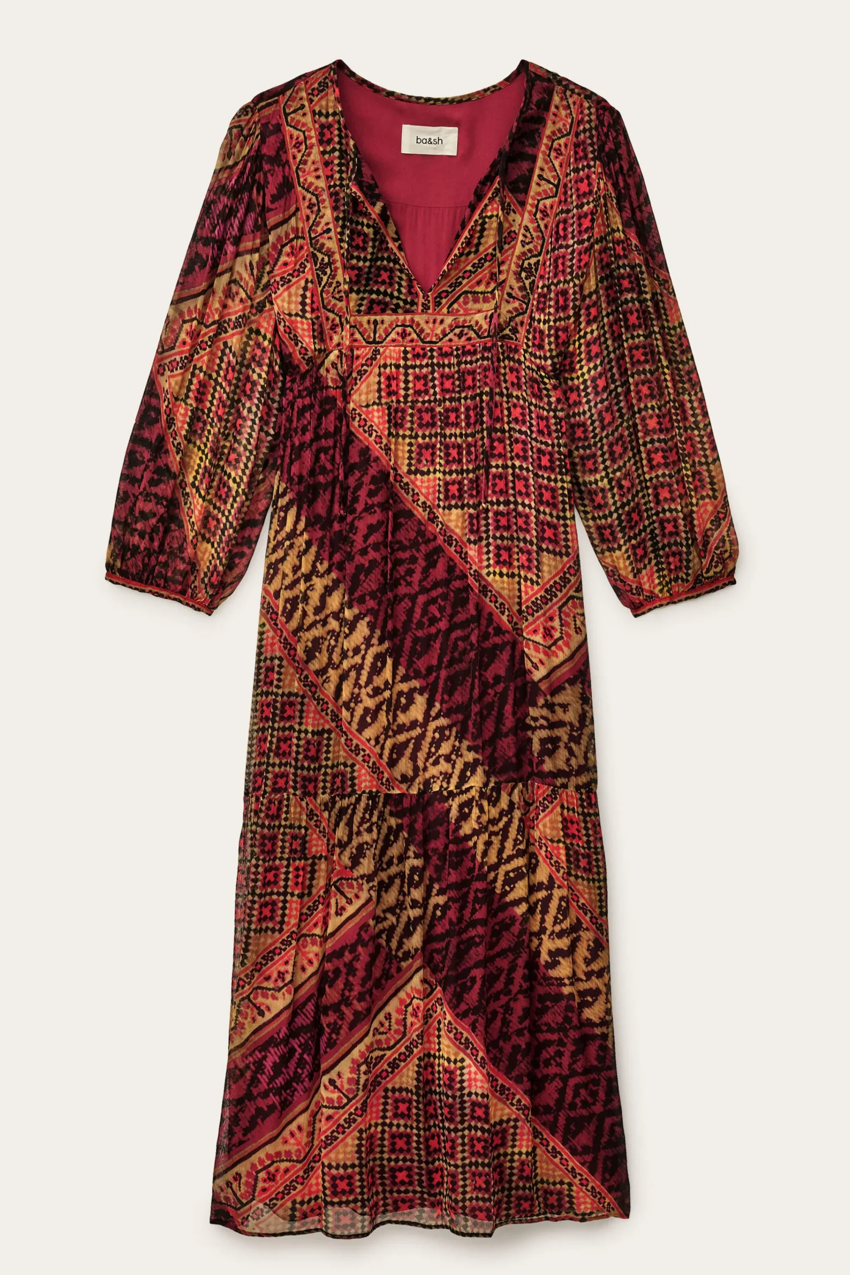 Ba&Sh ORIA robe midi loose ROUGE New