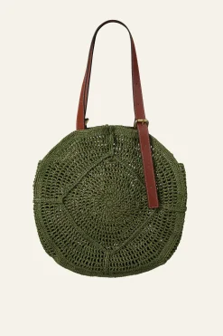 Ba&Sh PALMA panier raphia VERT Discount