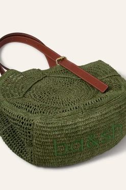 Ba&Sh PALMA panier raphia VERT Discount
