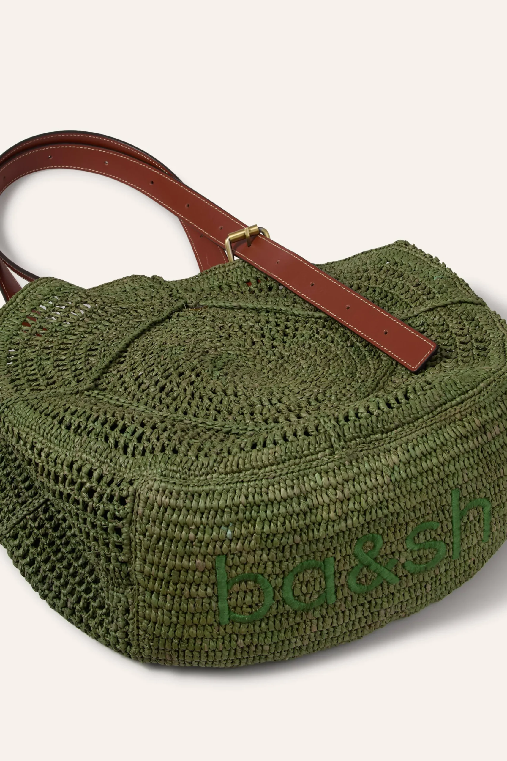Ba&Sh PALMA panier raphia VERT Discount