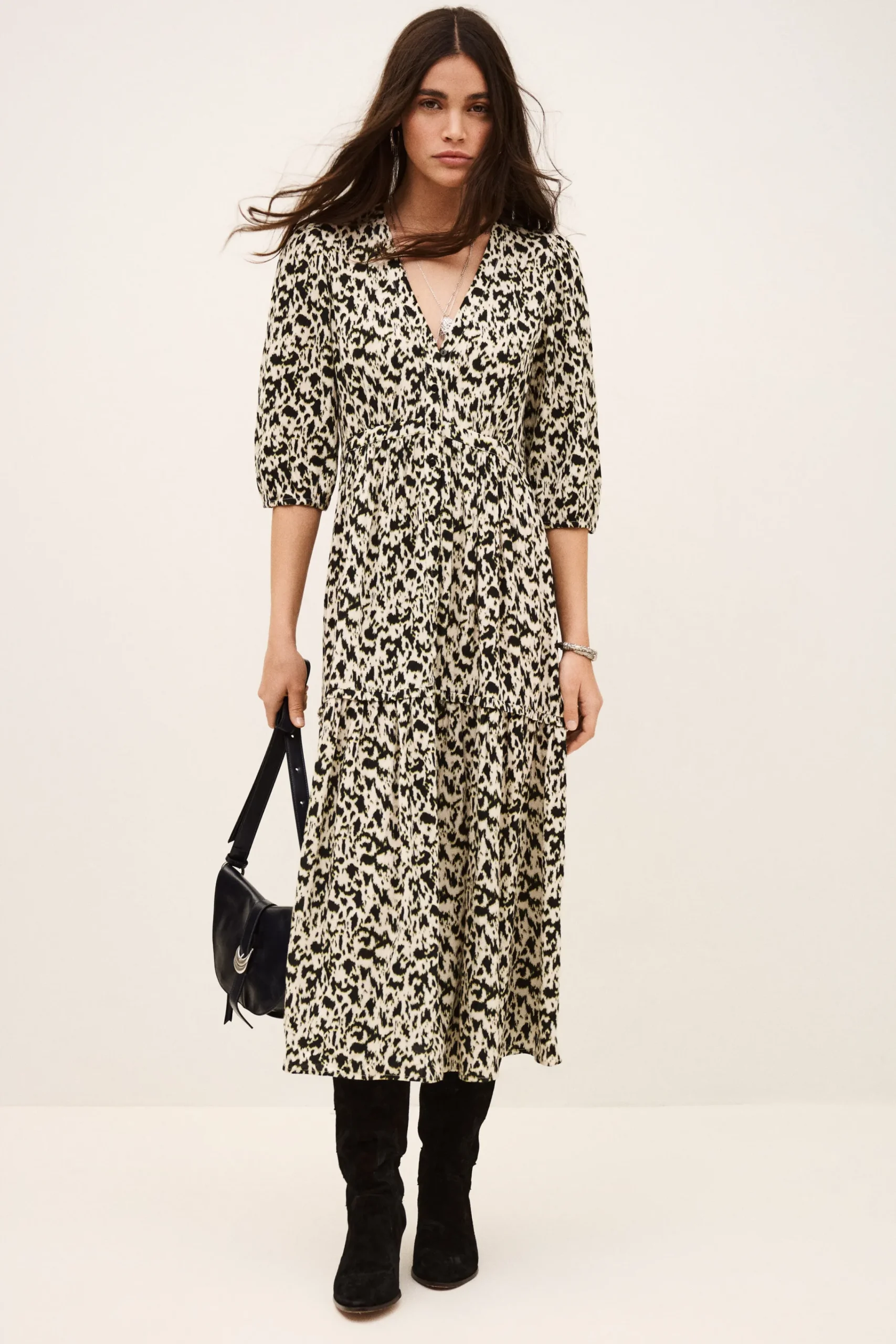 Ba&Sh PALMA robe longue élégante ECRU Outlet
