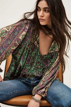 Ba&Sh PAMILA blouse ample VERT Outlet