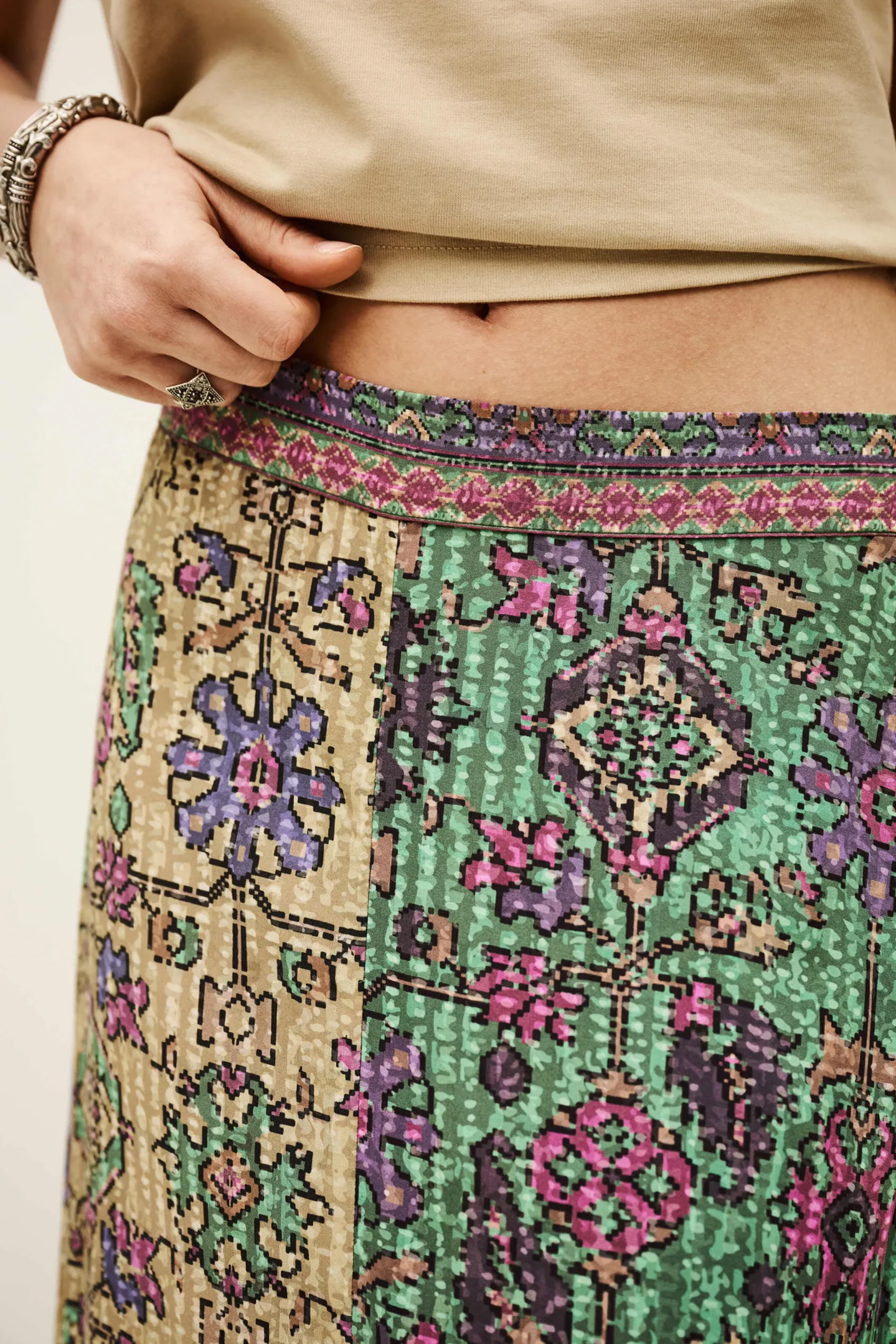 Ba&Sh PARIO jupe midi VERT Clearance