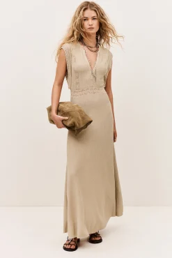 Ba&Sh PASQUALINA robe maille DORE