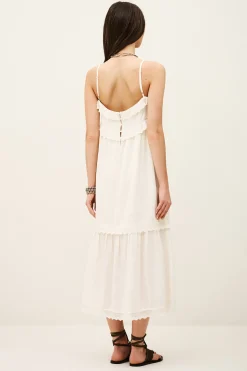 Ba&Sh PENNY robe midi élégante ECRU