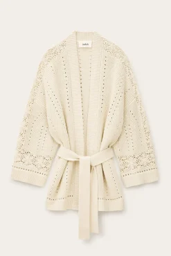 Ba&Sh PERINE gilet long maille ECRU Discount