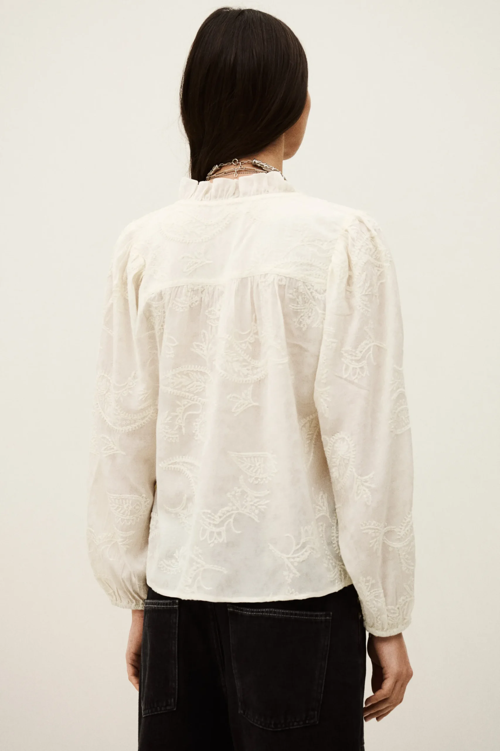 Ba&Sh PETTY blouse jacquard ample ECRU Sale