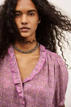 Ba&Sh PHYSALYS chemise imprimée ROSE Discount