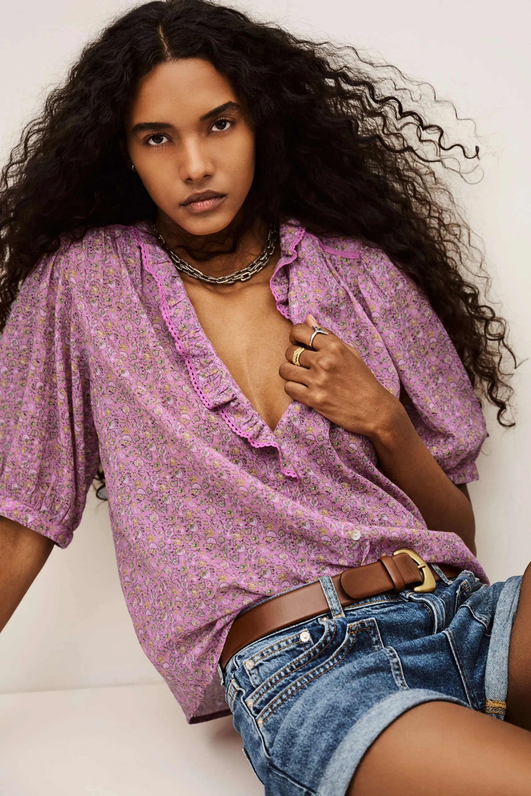 Ba&Sh PHYSALYS chemise imprimée ROSE Discount