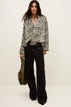 Ba&Sh PIA blouse longue imprimée ECRU Sale