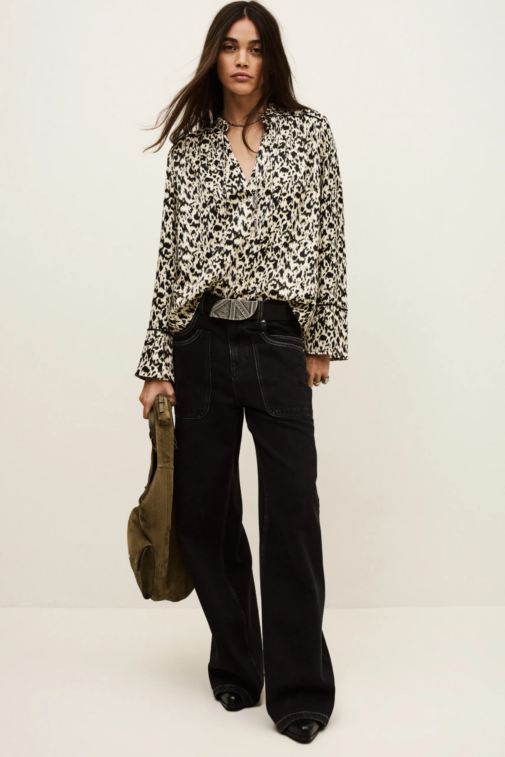 Ba&Sh PIA blouse longue imprimée ECRU Sale