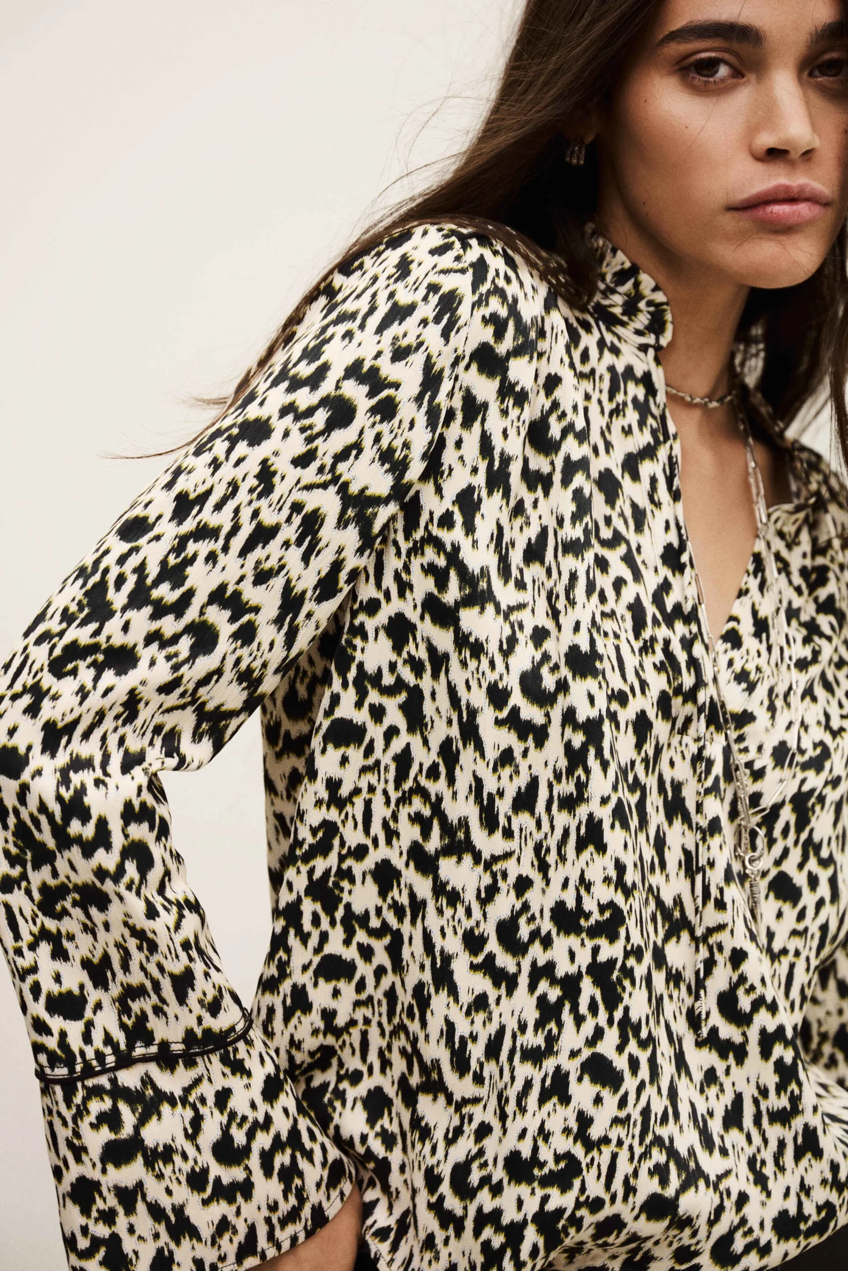 Ba&Sh PIA blouse longue imprimée ECRU Sale