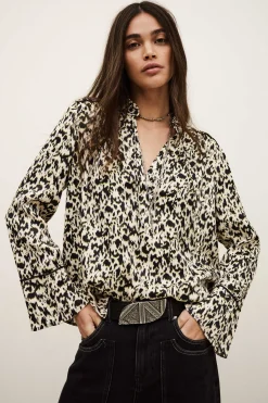 Ba&Sh PIA blouse longue imprimée ECRU Sale