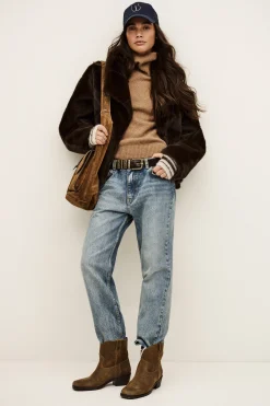 Ba&Sh PINIE manteau fausse fourrure MARRON Discount