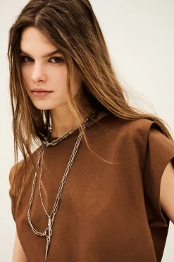 Ba&Sh PIO t-shirt manches courtes MARRON Clearance