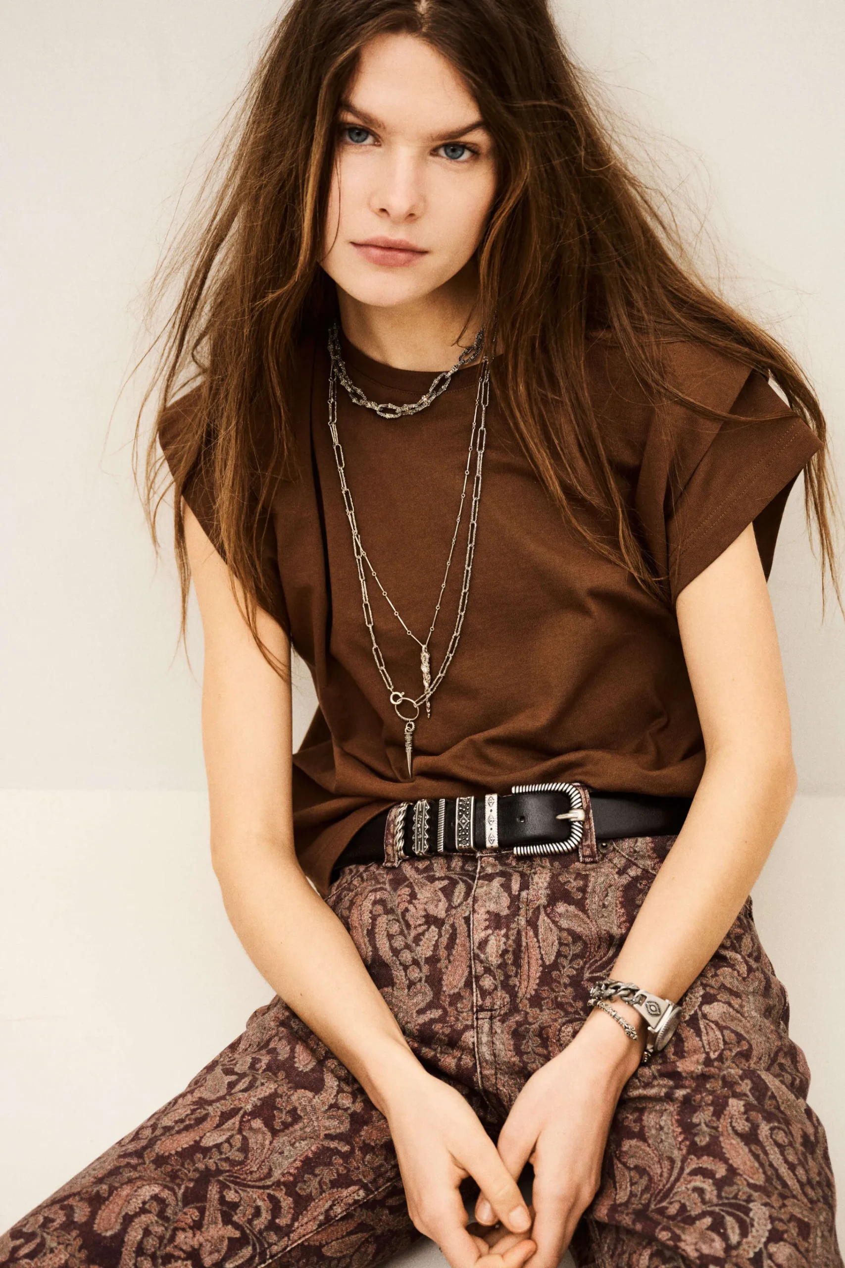 Ba&Sh PIO t-shirt manches courtes MARRON Clearance