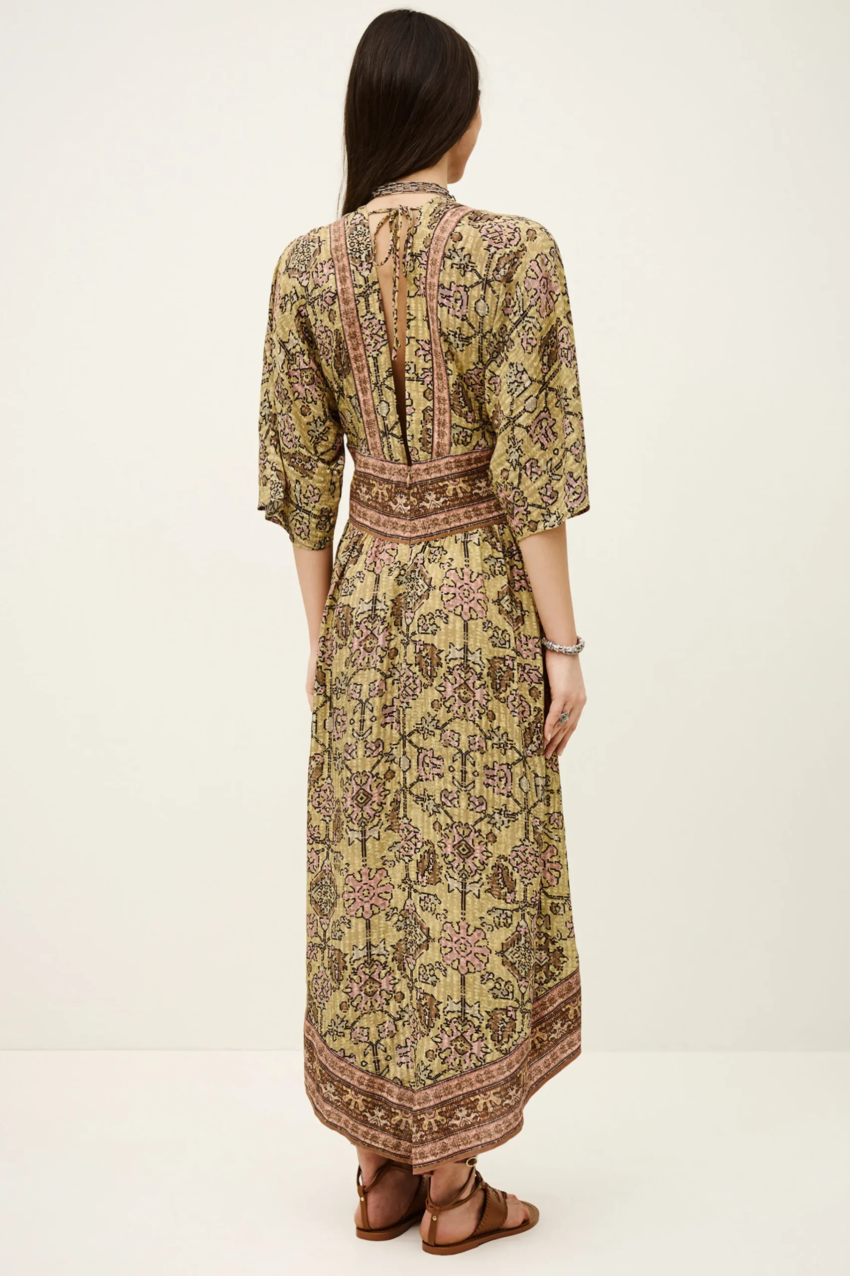 Ba&Sh PIPA robe midi JAUNE Outlet