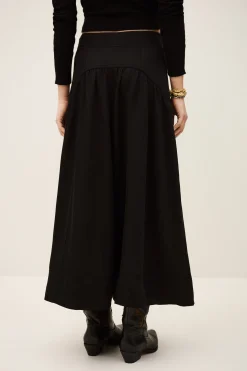 Ba&Sh PONIA jupe midi taille NOIR New
