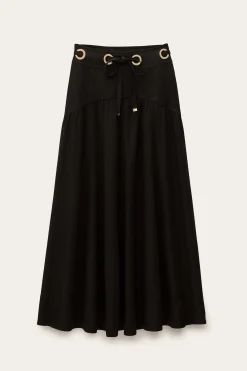 Ba&Sh PONIA jupe midi taille NOIR New