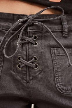 Ba&Sh RENO short denim taille haute GRIS Hot