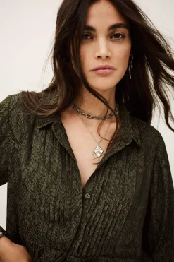 Ba&Sh RIATA chemise imprimée VERT Sale