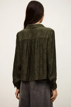 Ba&Sh RIATA chemise imprimée VERT Sale