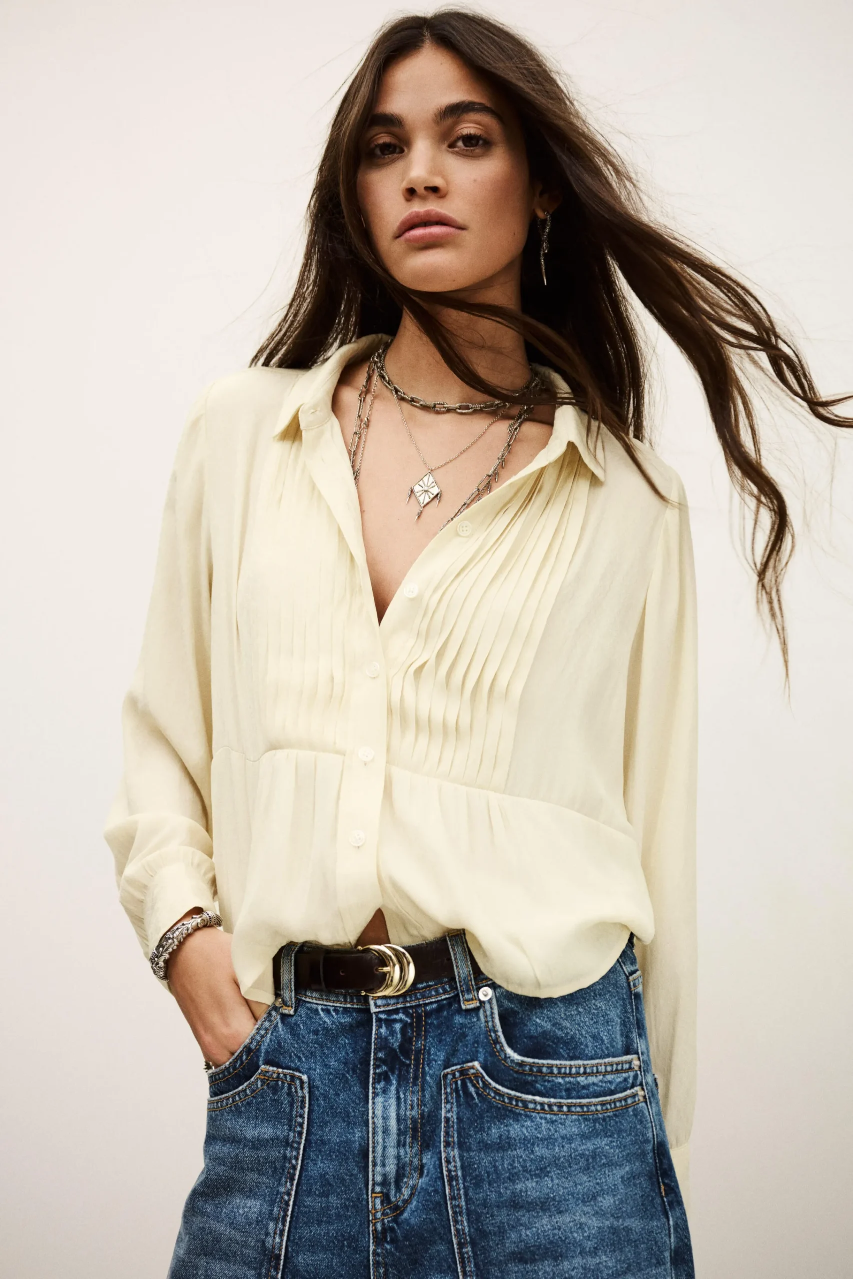 Ba&Sh RIATA chemise imprimée BLANC Clearance