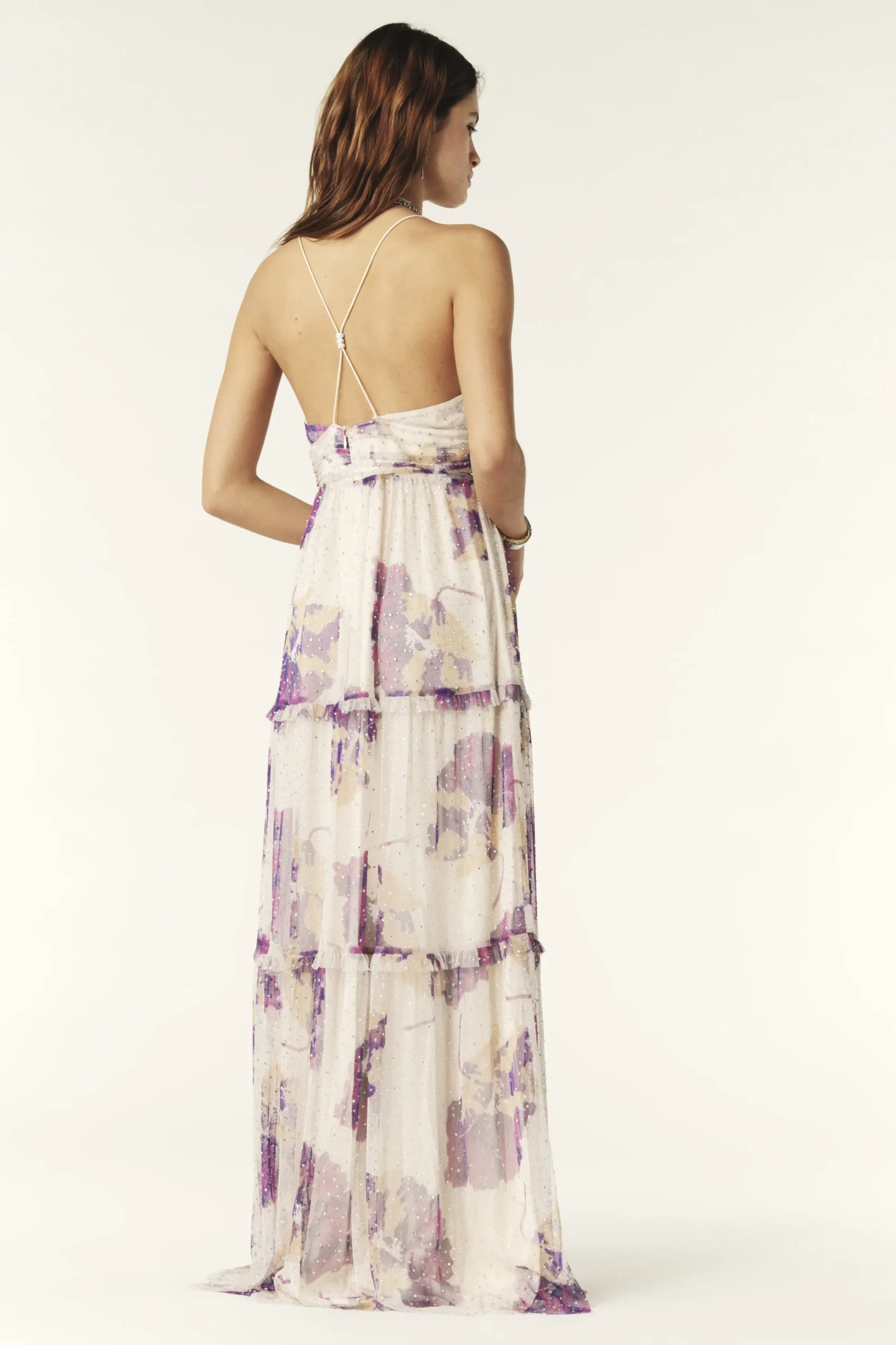 Ba&Sh RINA robe maxi tulle ECRU Clearance
