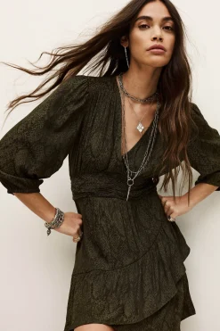 Ba&Sh ROMEA robe courte imprimée VERT New