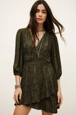 Ba&Sh ROMEA robe courte imprimée VERT New