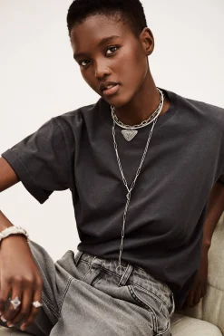 Ba&Sh ROSIE top manches courtes GRIS Discount