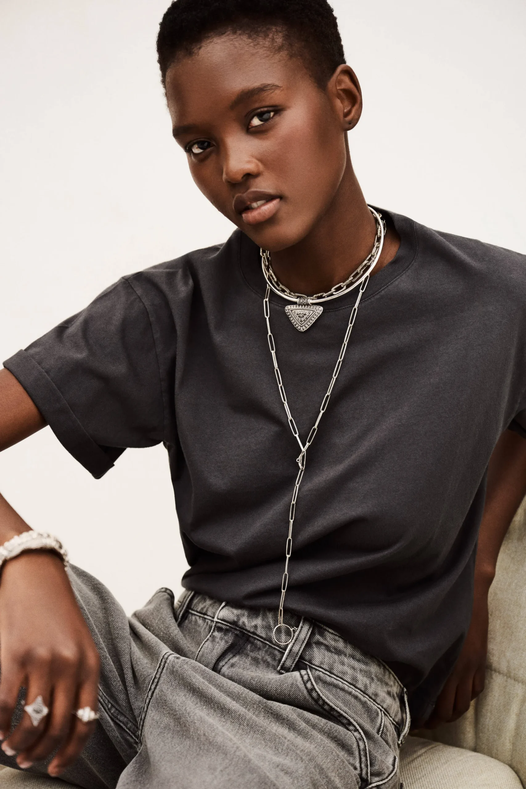 Ba&Sh ROSIE top manches courtes GRIS Discount