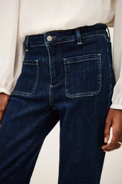Ba&Sh ROSS Jeans Flare BLEU Discount