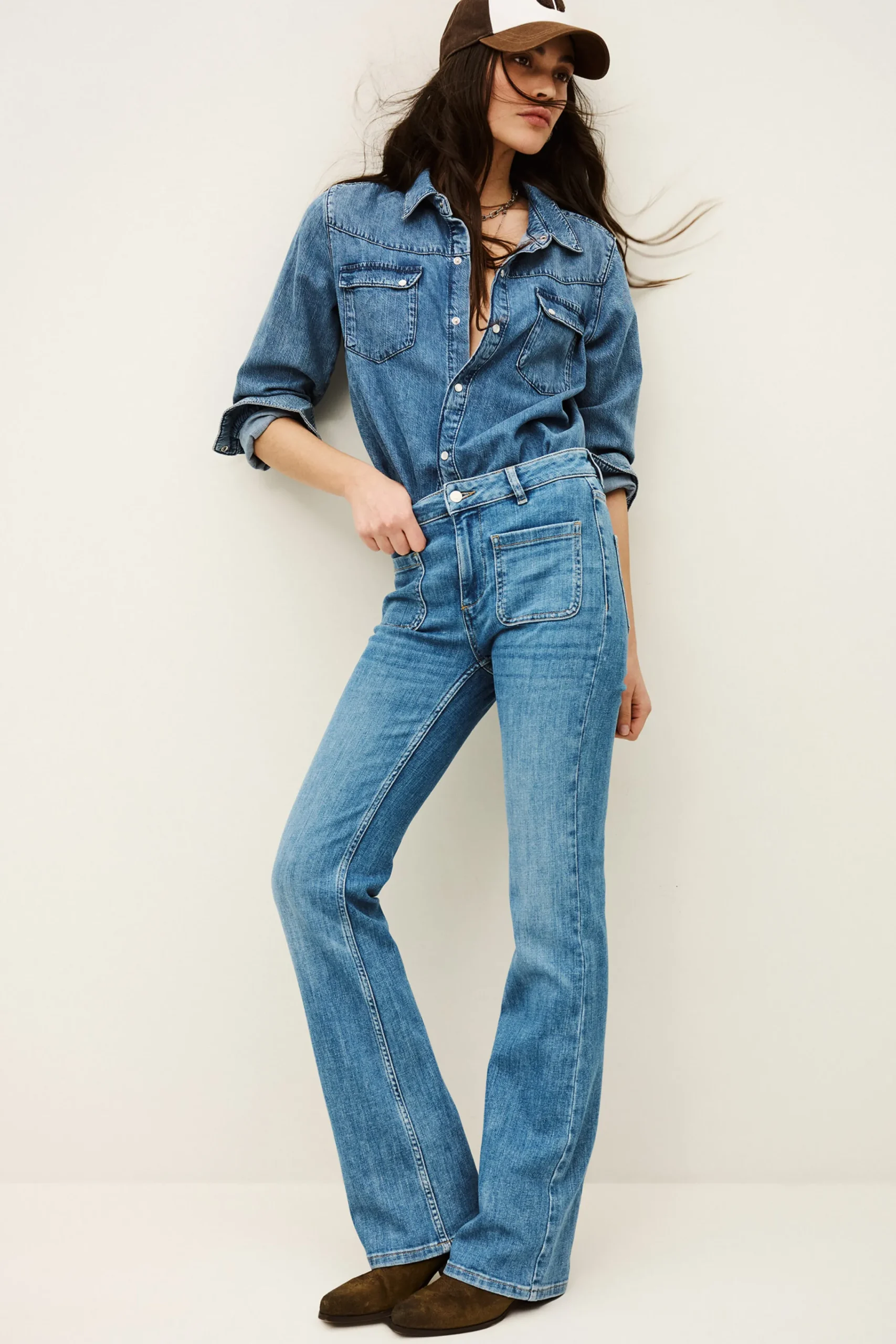 Ba&Sh ROSS jeans taille middle BLEU Discount