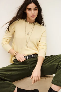 Ba&Sh SALAMA pull laine intemporel JAUNE Discount