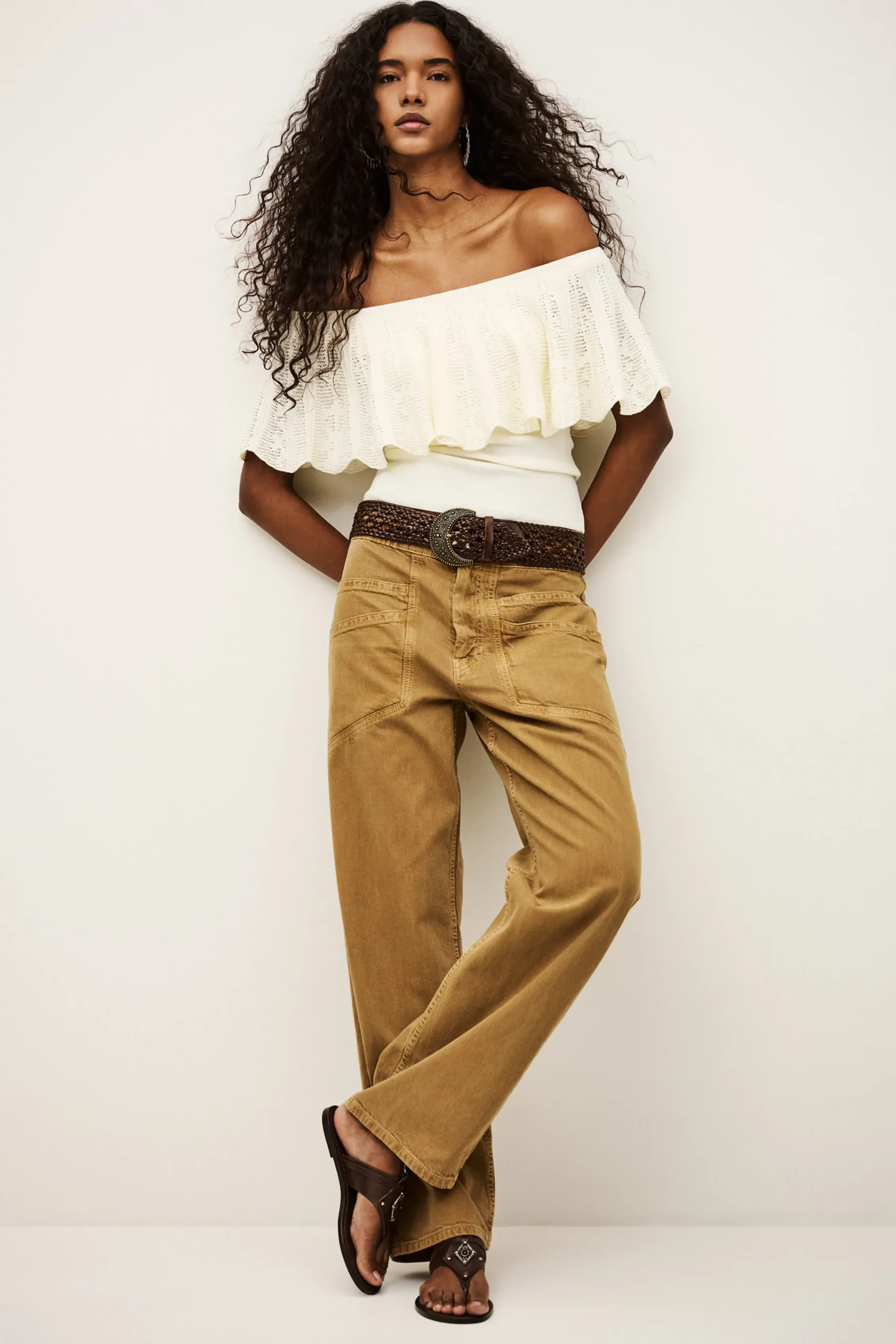 Ba&Sh SALDA top épaules nues ECRU Discount