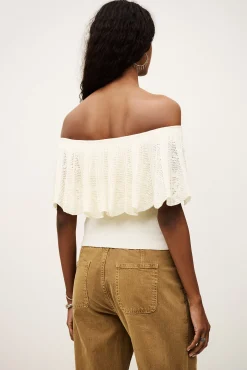 Ba&Sh SALDA top épaules nues ECRU Discount
