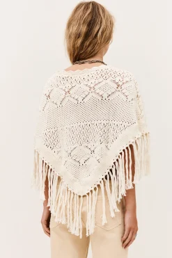 Ba&Sh SANDY poncho maille coton ECRU Clearance