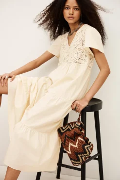 Ba&Sh SANDY robe midi ECRU Best