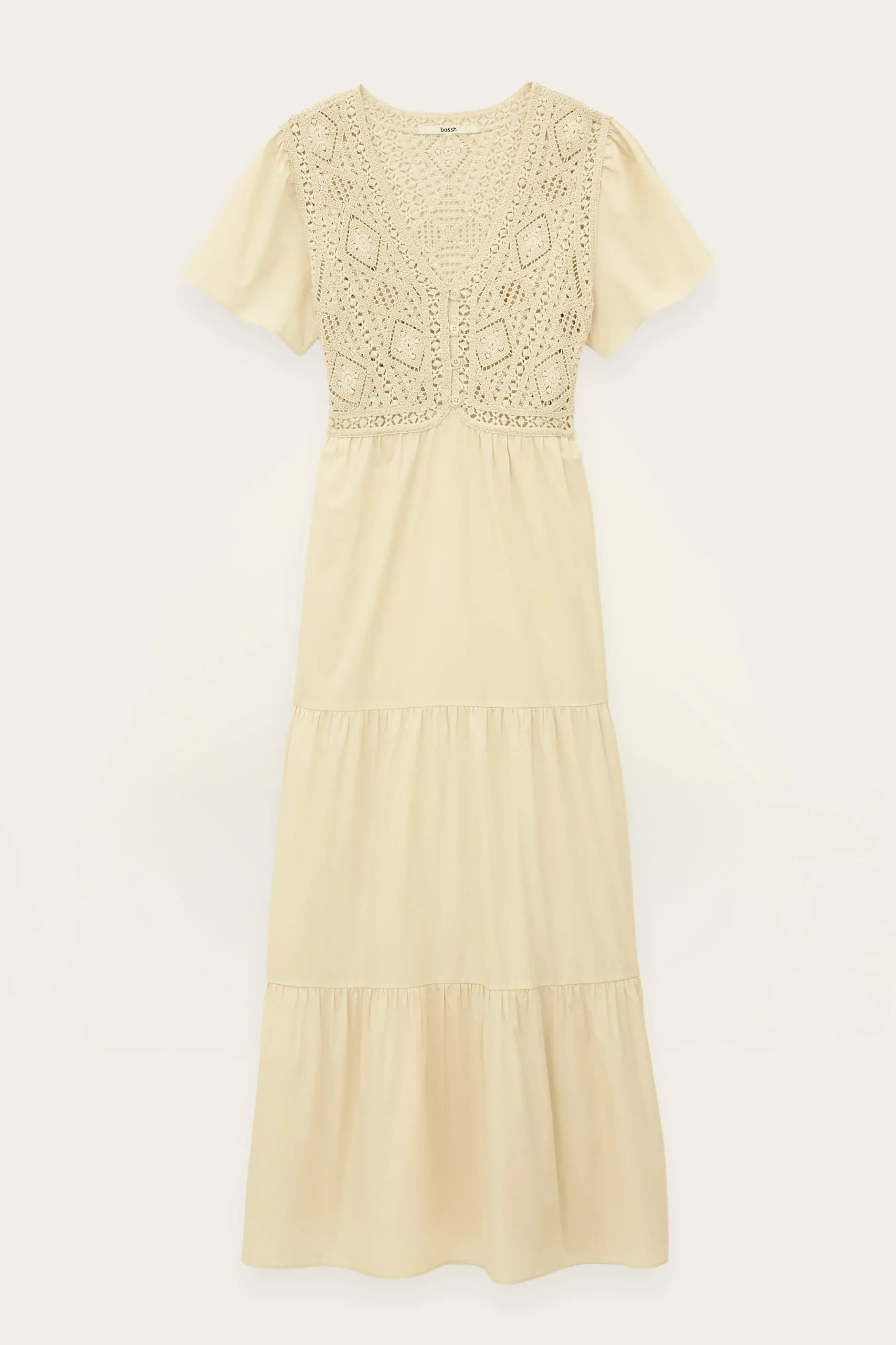 Ba&Sh SANDY robe midi ECRU Best