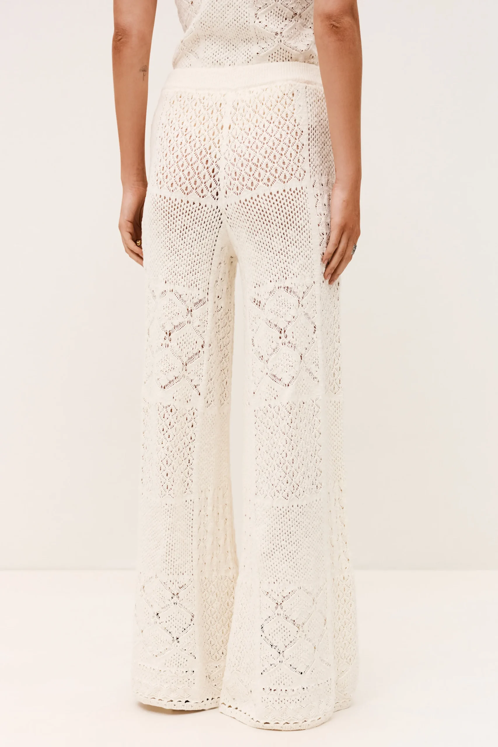 Ba&Sh SANTY pantalon maille pointelle ECRU New