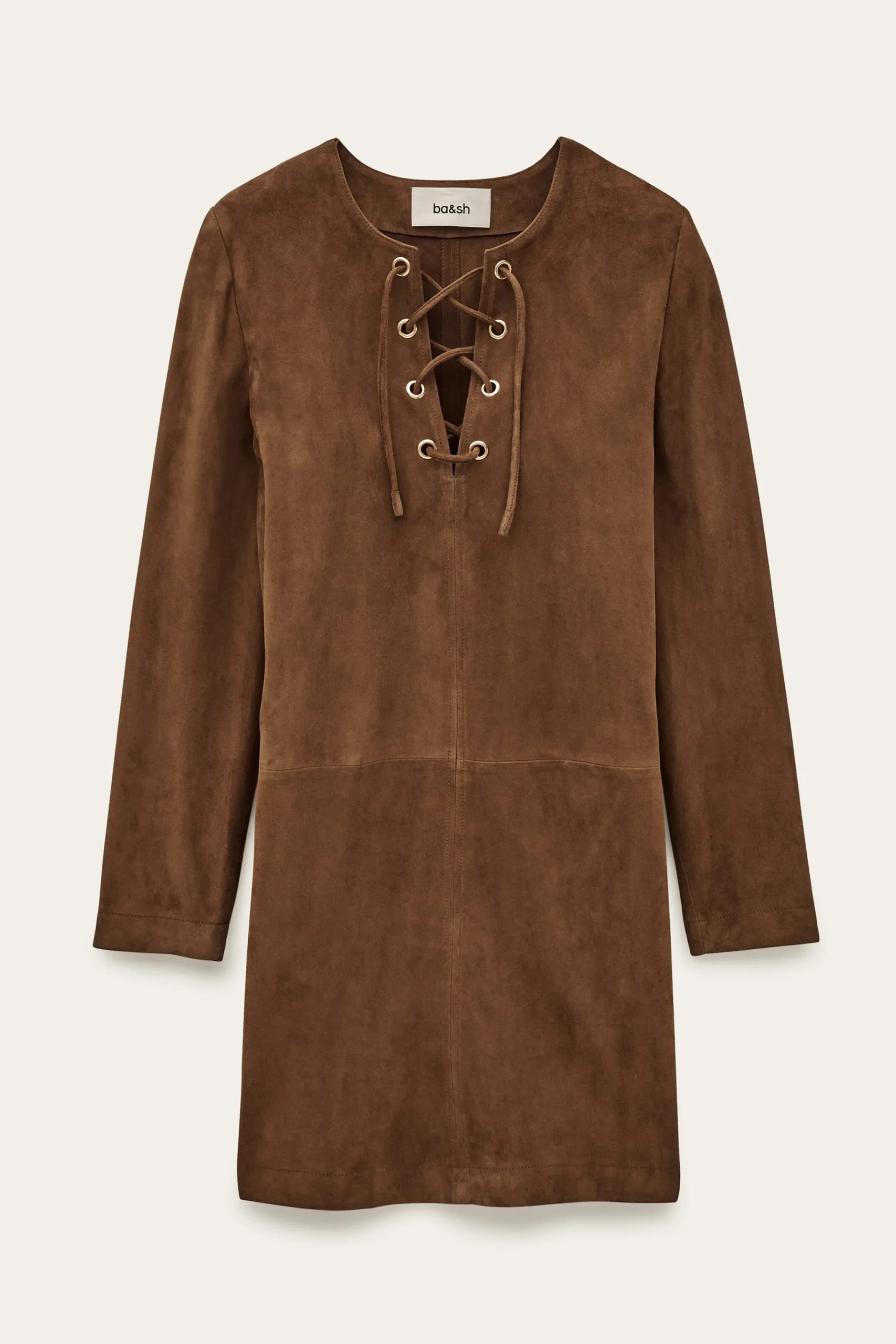 Ba&Sh SEDA robe courte daim MARRON Clearance
